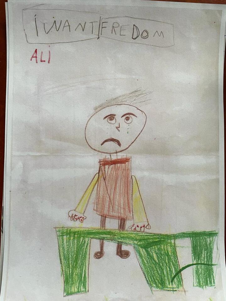 Rysunek jednego z migranckich dzieci