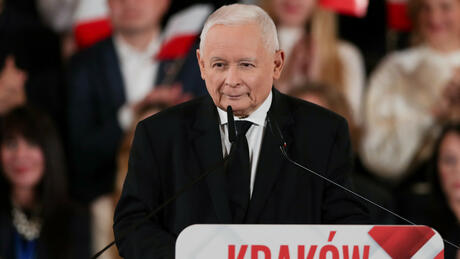 Prezes PiS Jarosław Kaczyński w Hali Sokoła w Krakowie